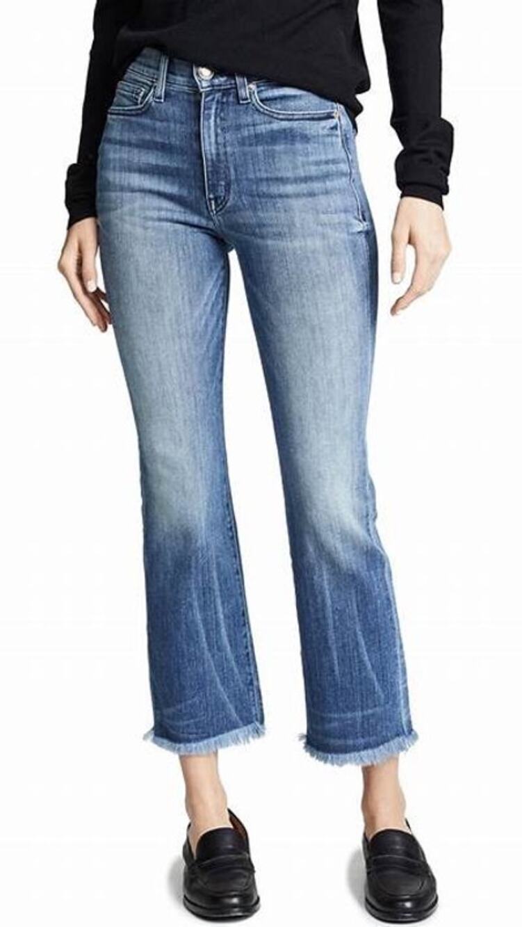 AYR The Bomb Pop Straight Leg Raw Hem High Rise Denim Blue Jeans Size 28S